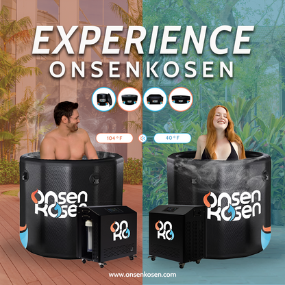 OnsenKosen Atami 1 Person Therapy Tub with Pro 2HP Dual Chiller/Heater